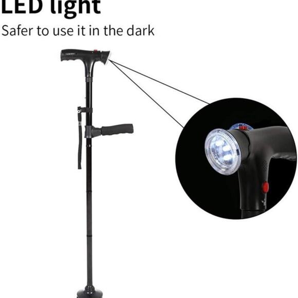 Folding Cane LED Walking Cane for Seniors Light Safety Walking Faith Sticks - Picture 6 of 7